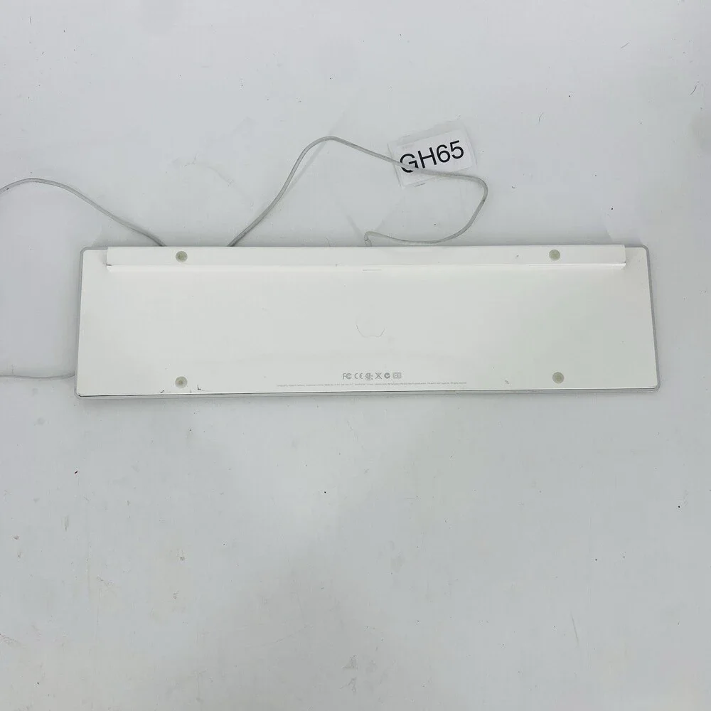 Apple Mac Genuine USB Keyboard White Silver Wired Keyboard A1243 Aluminum